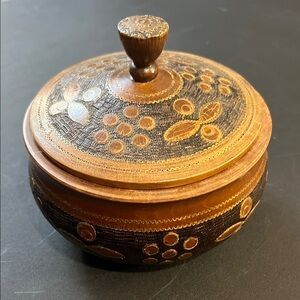 Handcrafted Wooden Trinket Box with Lid